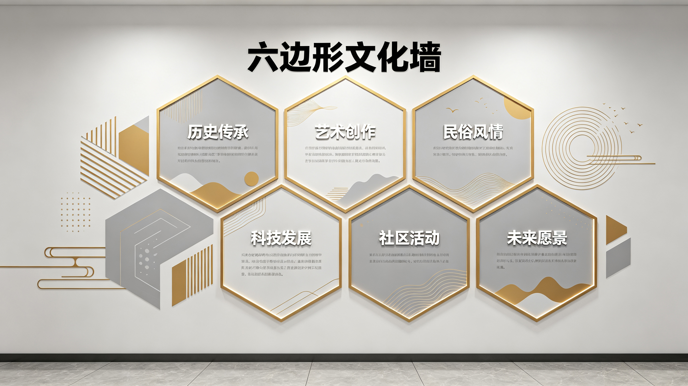 盐津企业文化墙 | 六边形信息美学